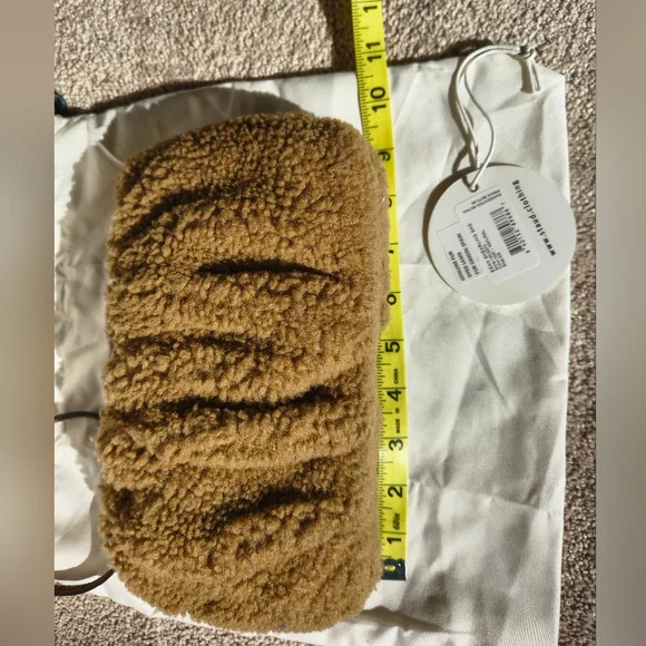 STAUD Tan Natural Bean Shearling Shoulder Bag - Picture 13 of 14